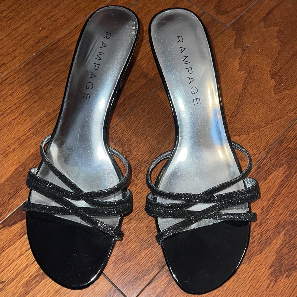 Rampage black sparkly heels